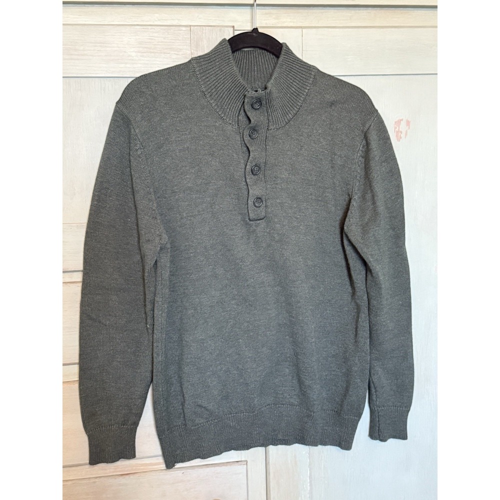 Structure Vintage Men's‎ Sweater Green Size M Slim Fit Pullover Y2K